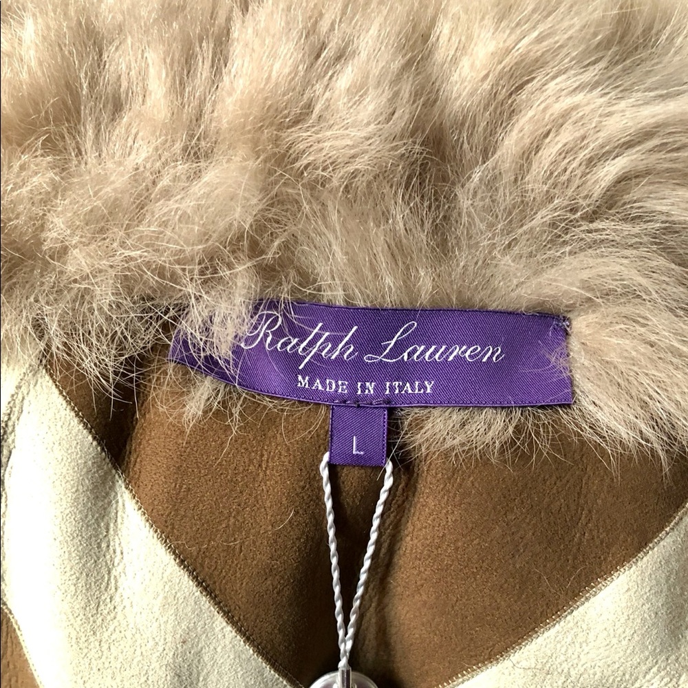 NWT! $6500 Ralph Lauren Purple Label Collection Shearling Fur Vest, Sz Large - Picture 13 of 15